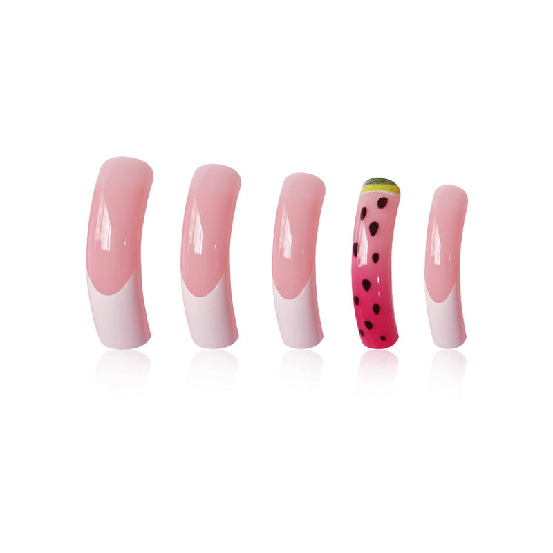Playful Watermelon Themed Press-On Nail Art Acalora