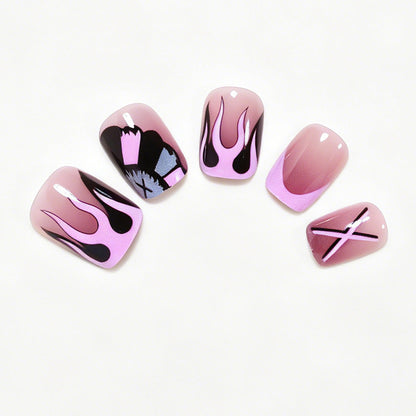 Artistic Long Nail Design Tips with Unique Patterns Acalora