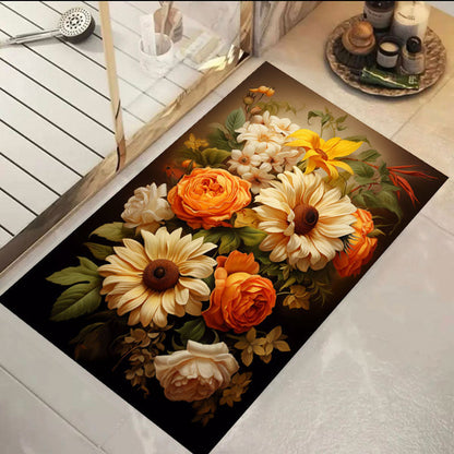 Floral Print Bath Mat