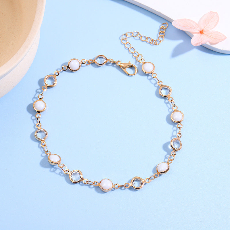 Decorative Gemstone Anklet Acalora
