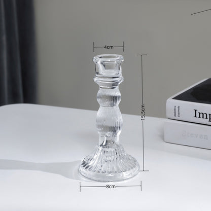 Tall Pressed Glass Decorative Candlestick Holder Acalora