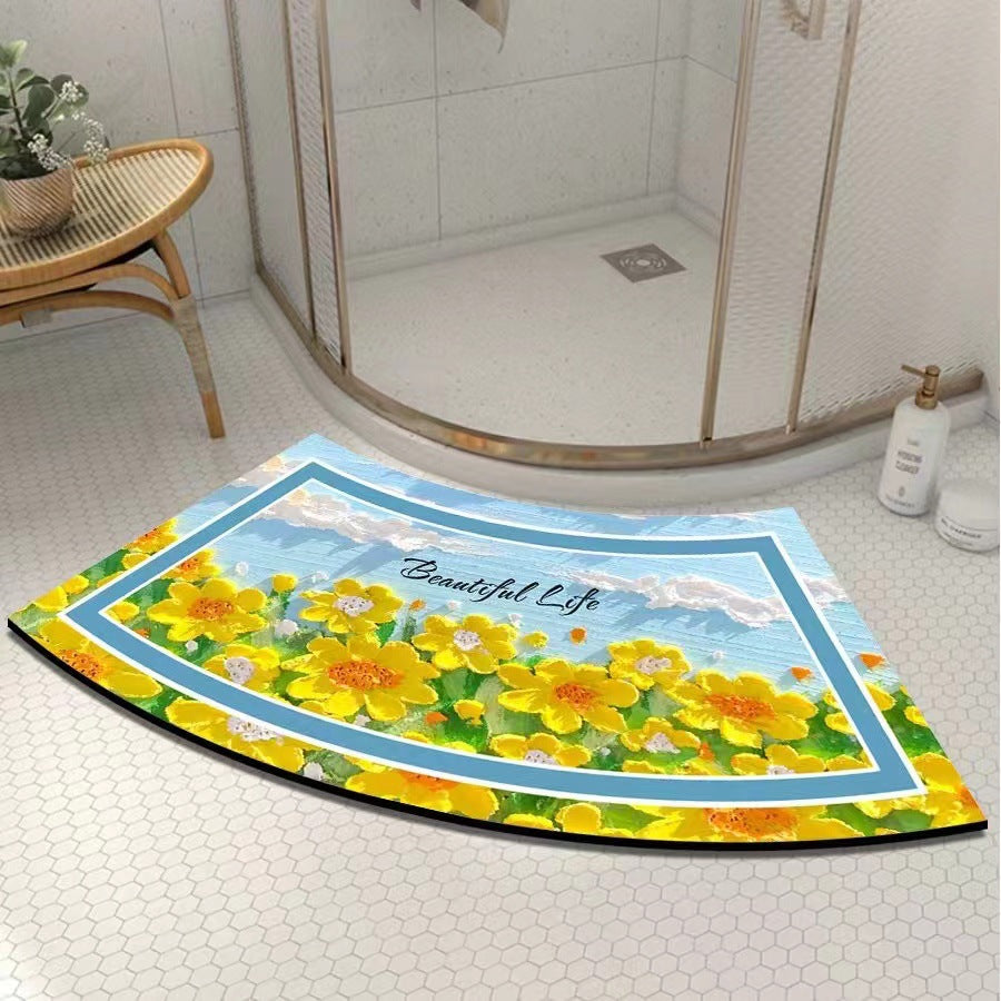 Artistic Curved Bath Mat