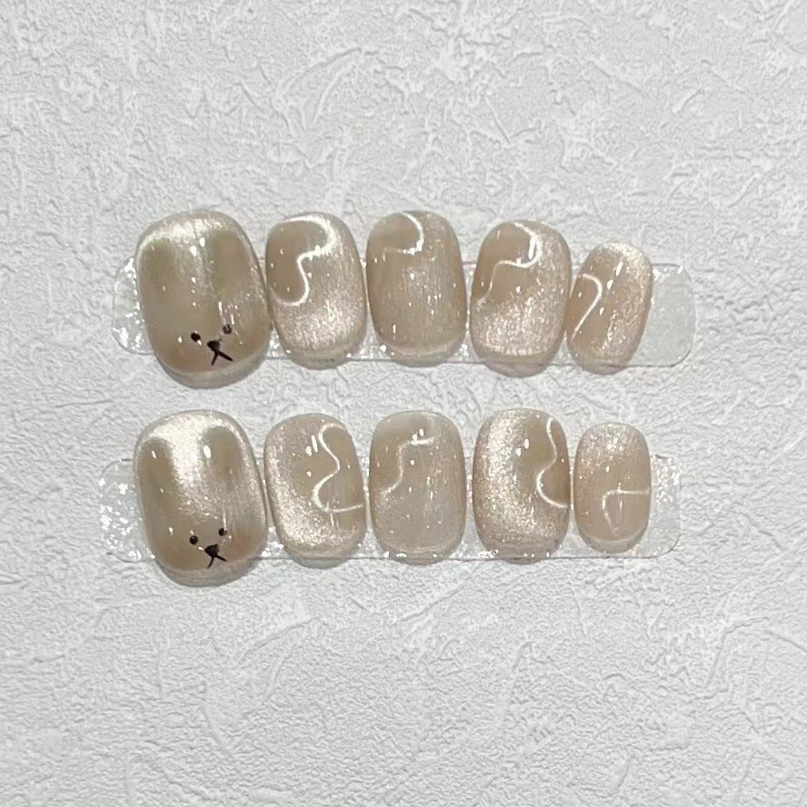 Playful Animal-Themed Press-On Nail Set Acalora