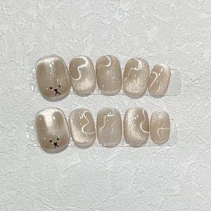 Playful Animal-Themed Press-On Nail Set Acalora