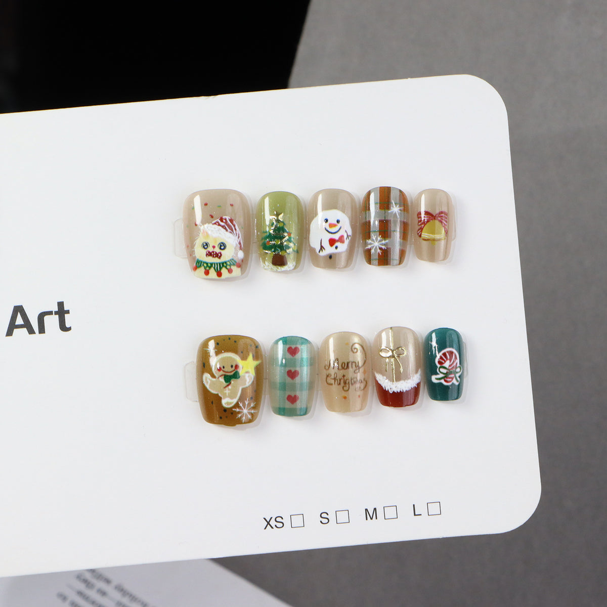 Festive Holiday Themed Press-On Nail Set Acalora