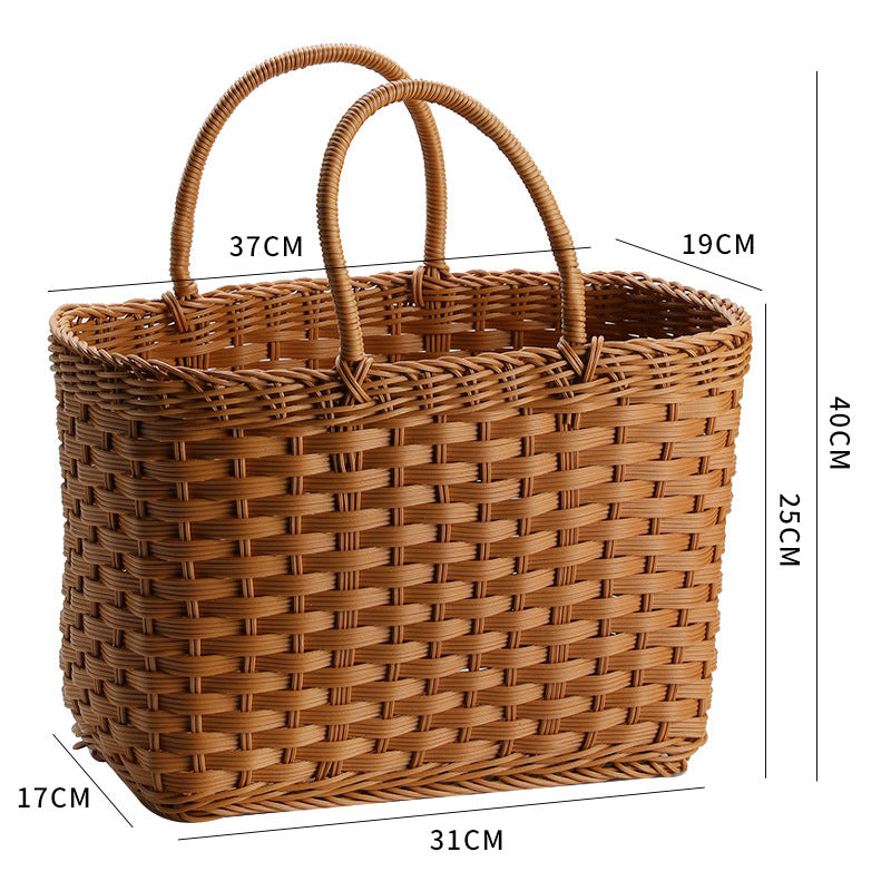 Unisex Hand-woven Shopping Basket with two Handles Brehn
