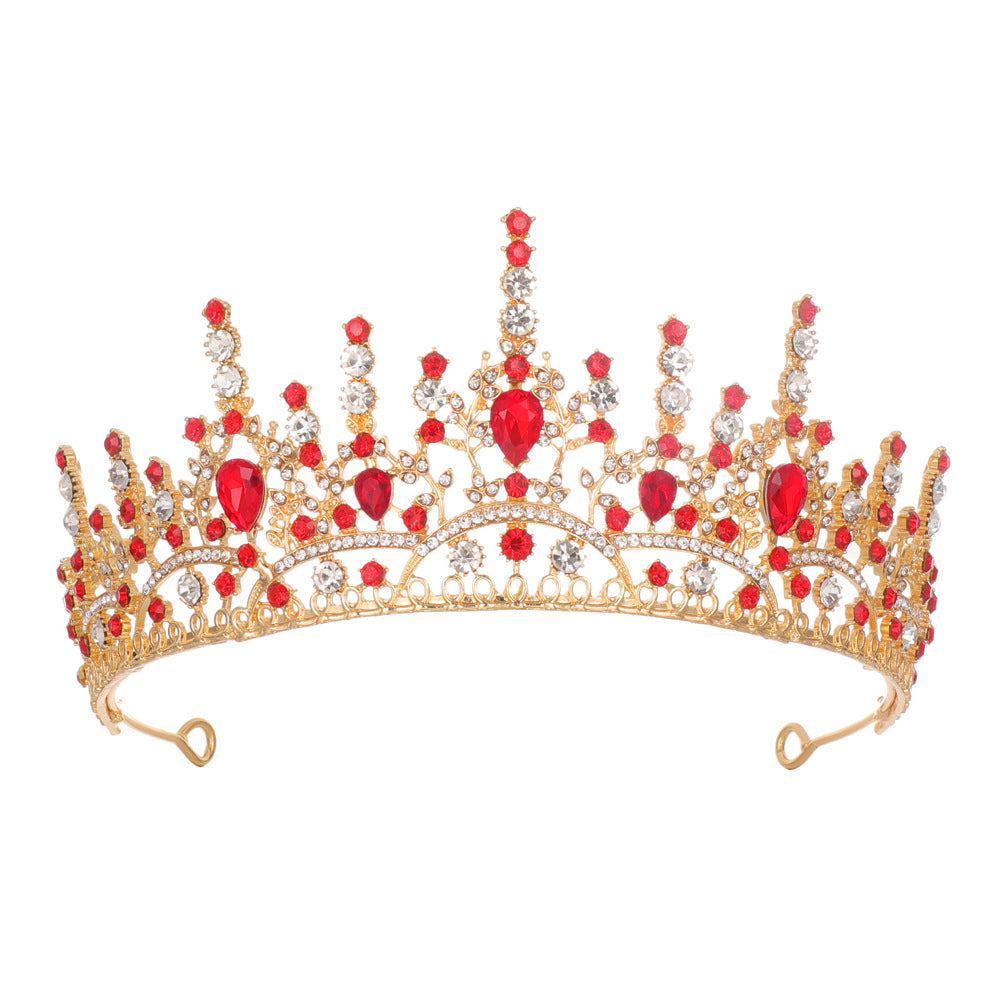 Women's Elegant Crystal Tiara with Filigree Wreath Design