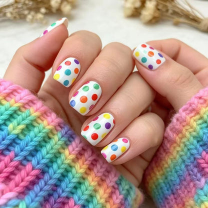 Playful Polka Dot Nail Art Acalora
