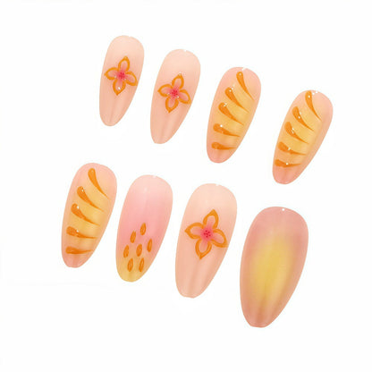 Artful Nail Tips with Floral Motifs Acalora