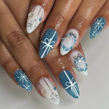 Luxury artificial nails in winter design Acalora