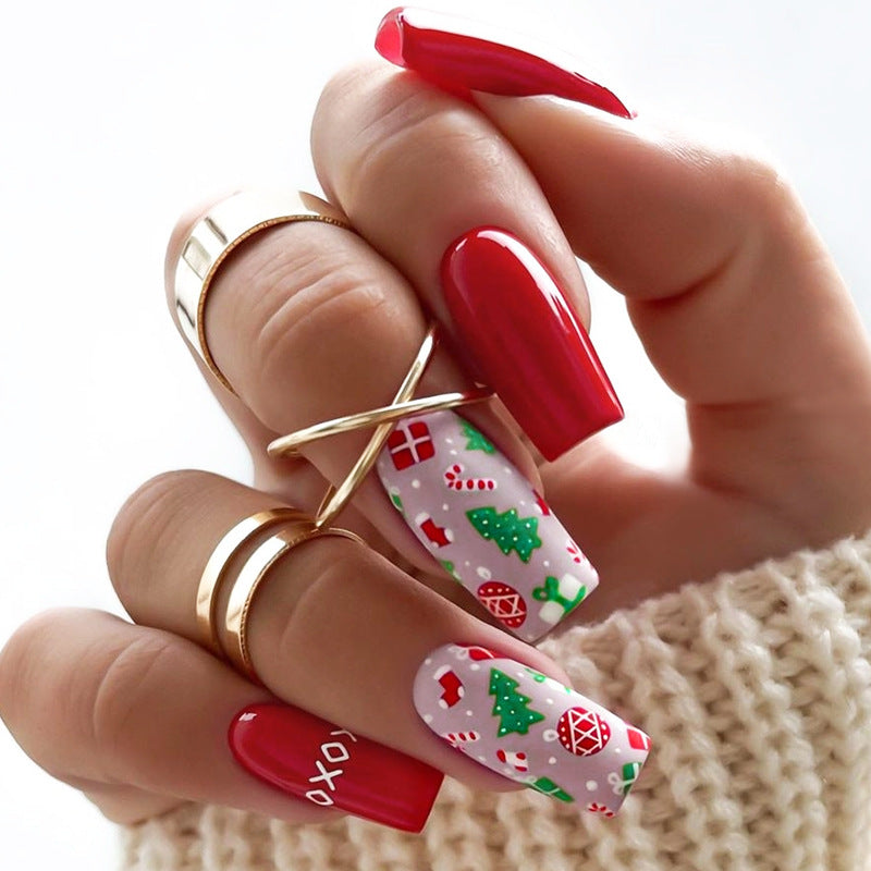 Holiday-Themed Press-On Nail Set Acalora