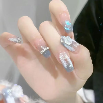 Decorative Floral Press-On Nail Art Set Acalora
