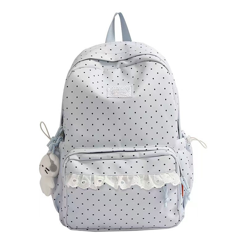 Polka Dot Ruffled Backpack Bowlift