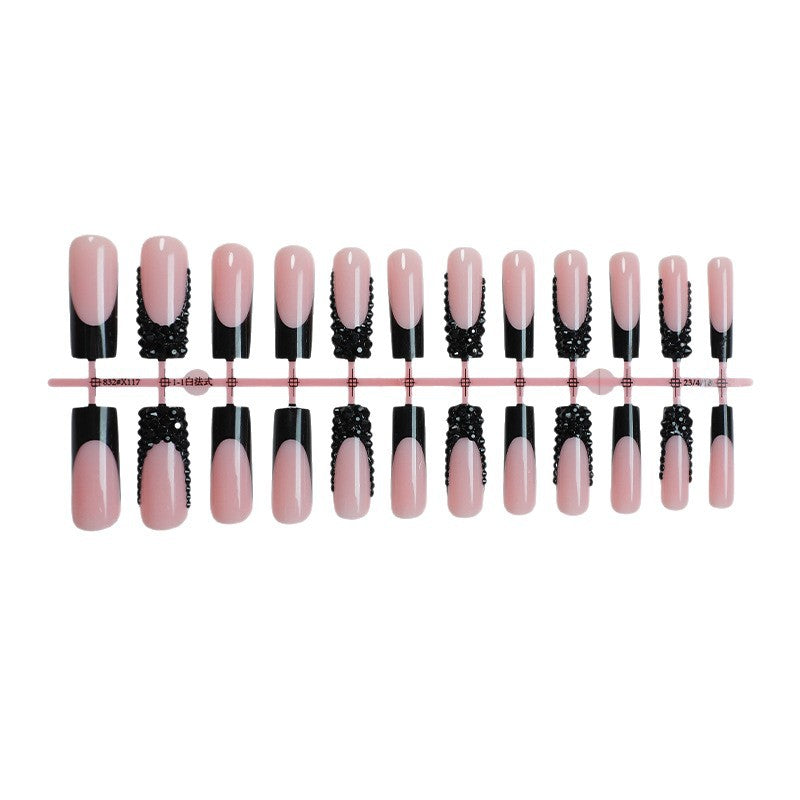 Elegant Nail Art Press-On Kit with Decorative Gem Accents Acalora