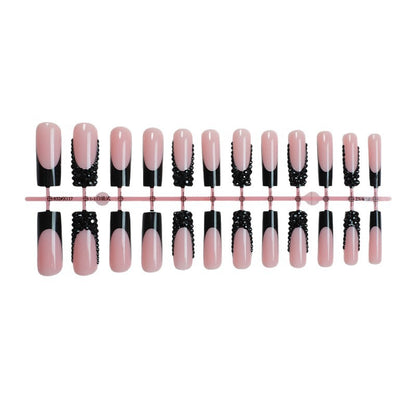 Elegant Nail Art Press-On Kit with Decorative Gem Accents Acalora