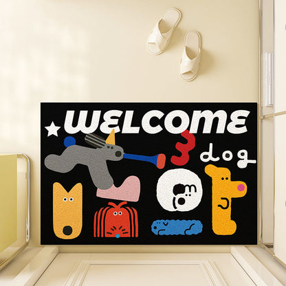 Playful Illustrated Welcome Mat