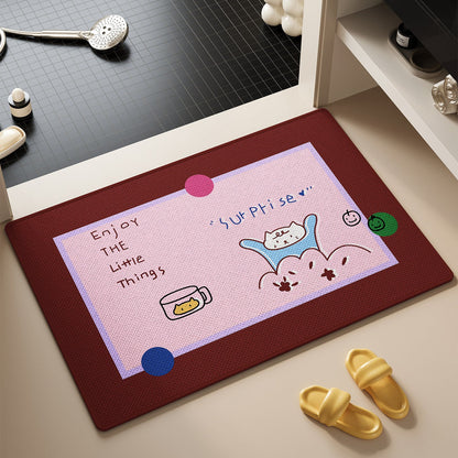 Cute Cat-Themed Bath Rug