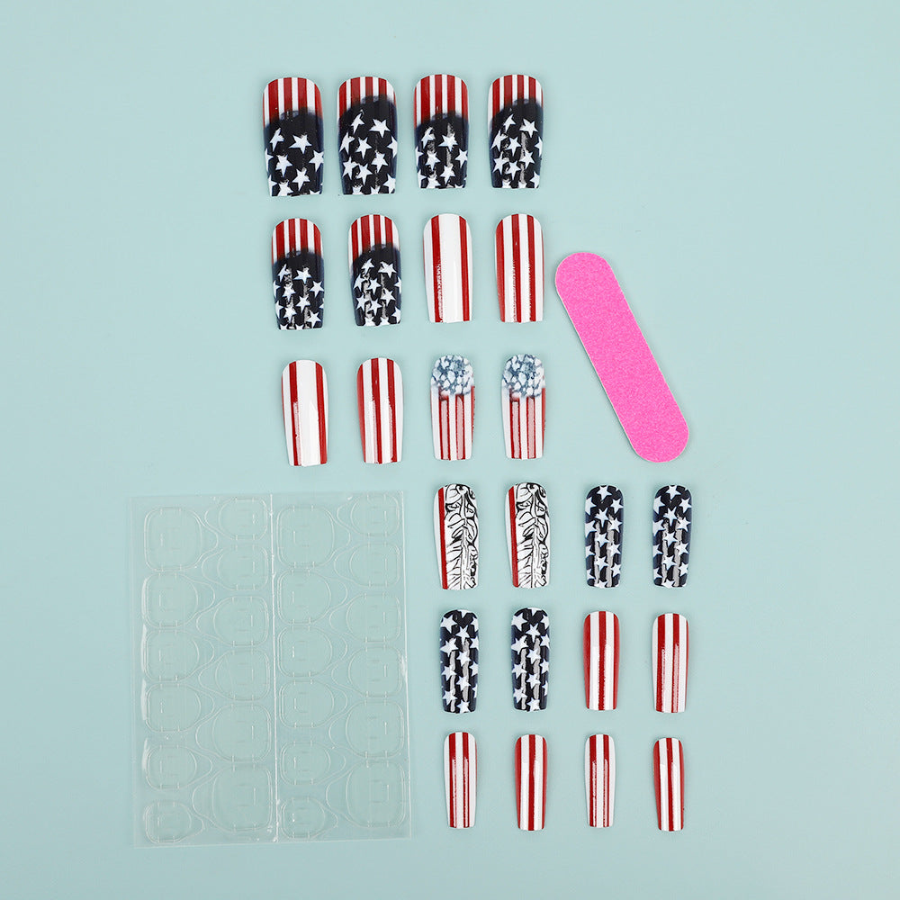 Creative artificial nails with patriotic design Acalora