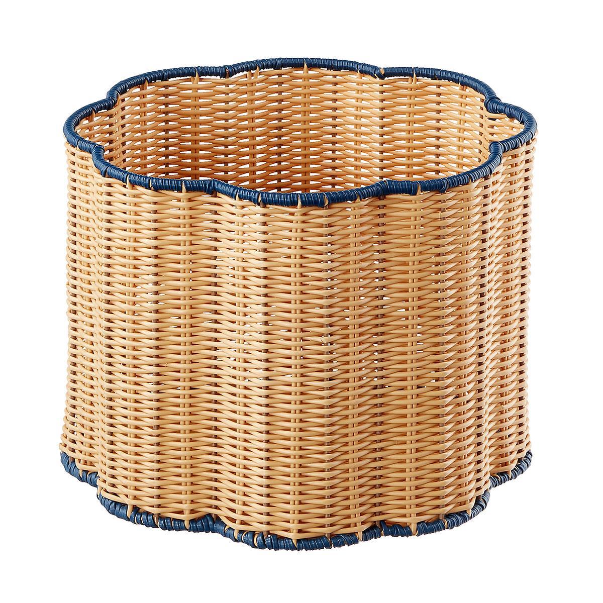 Decorative Scalloped Woven Storage Basket Acalora
