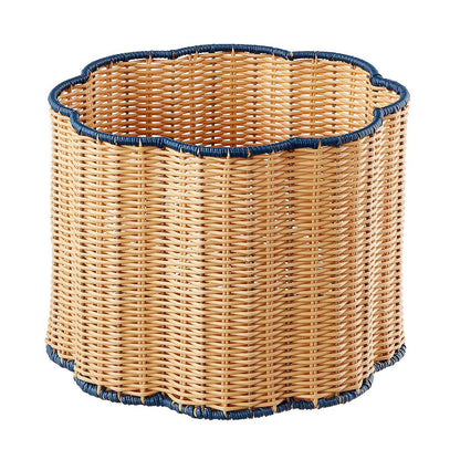 Decorative Scalloped Woven Storage Basket Acalora
