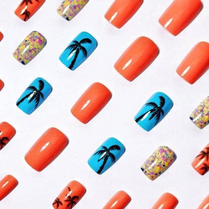 Tropical Palm Tree-Inspired Nail Art Acalora