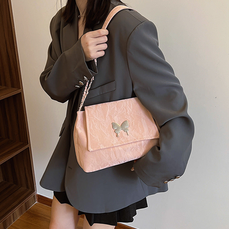 Chic Butterfly Accent Slouchy Handbag Acalora