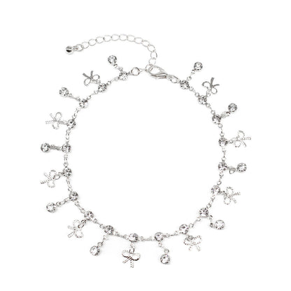 Delicate Crystal Charm Ankle Bracelet Acalora