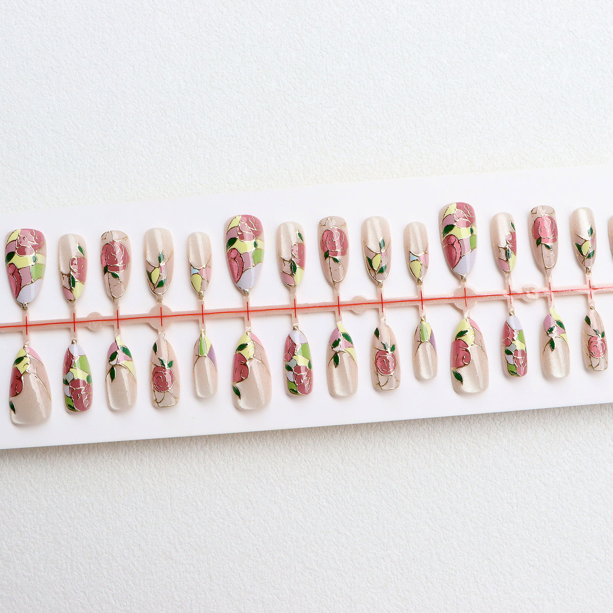 Floral Themed Press-On Nail Art Set Acalora