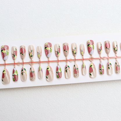 Floral Themed Press-On Nail Art Set Acalora
