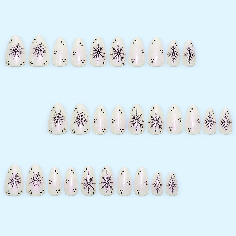 Artificial nail set with snowflake pattern Acalora