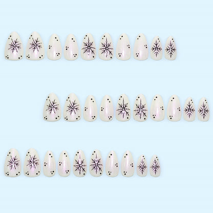 Artificial nail set with snowflake pattern Acalora