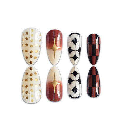 Stylish Stiletto Press-On Nails with Elegant Patterns Acalora