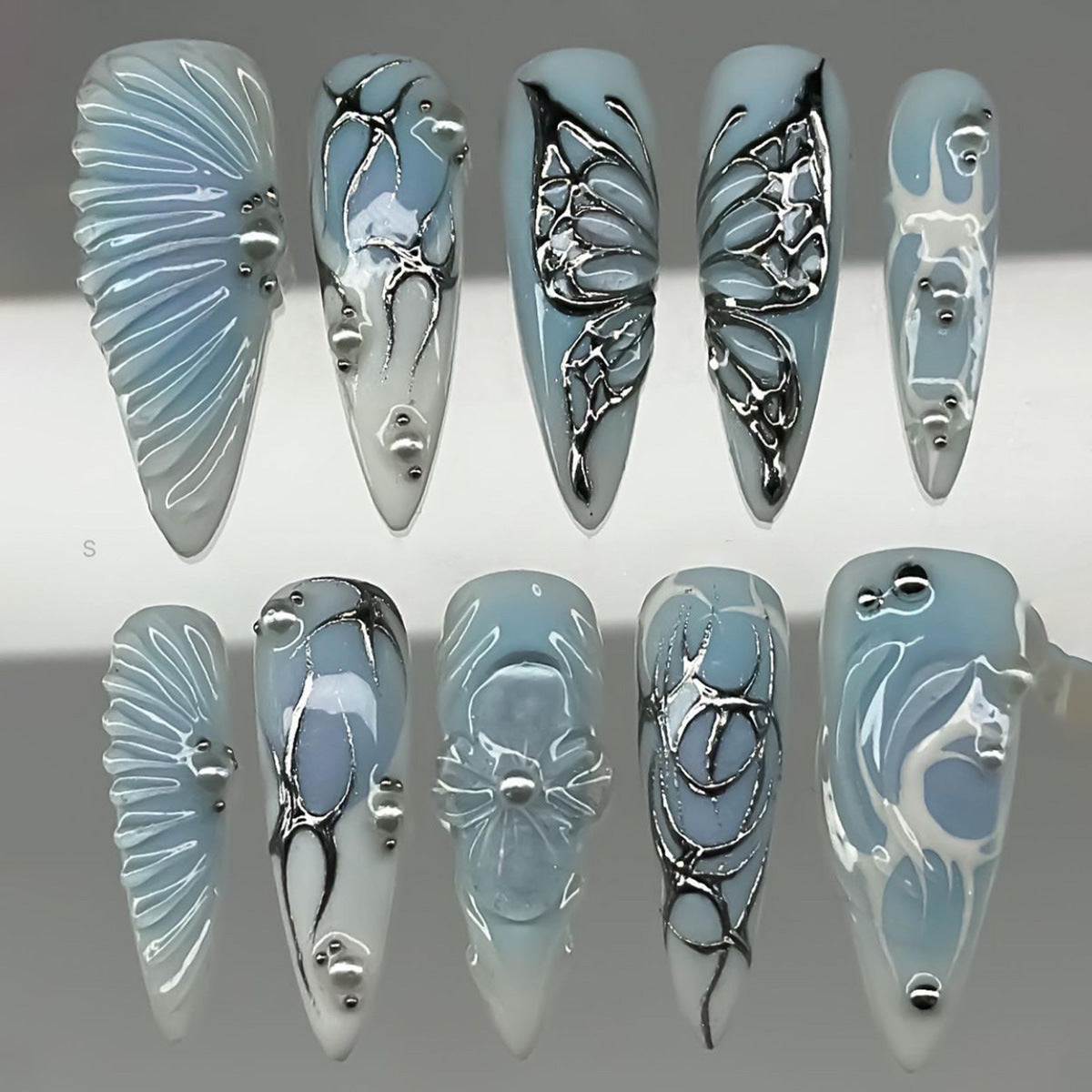 Artistic 3D Acrylic Nail Design Acalora