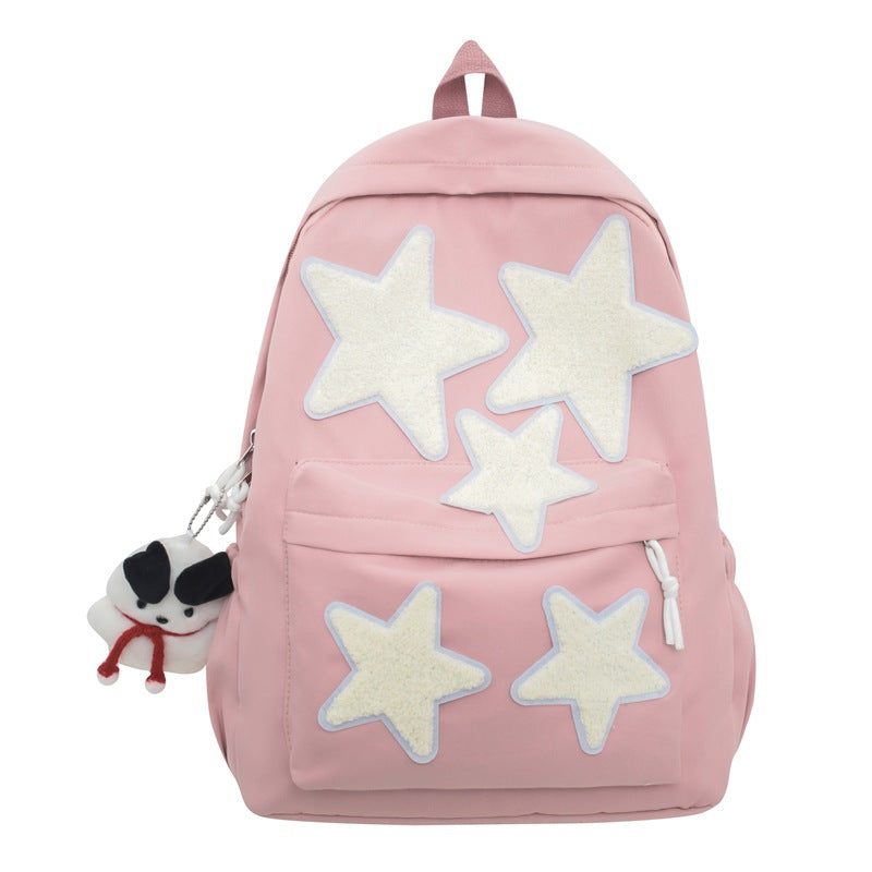 Star-Embroidered Casual Backpack Acalora