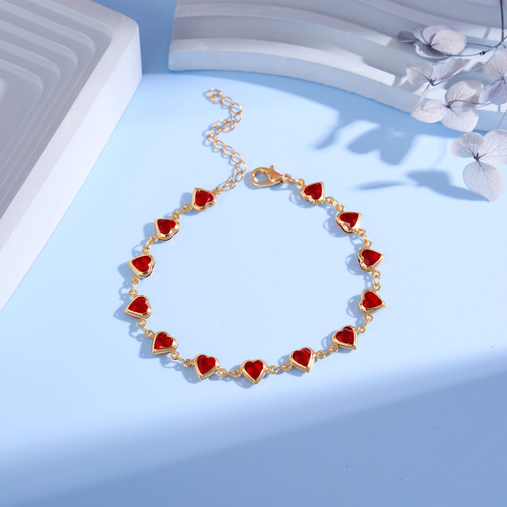 Heart-Shaped Charm Bracelet Acalora