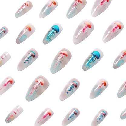 Artistic Jellyfish Design Nail Art Acalora