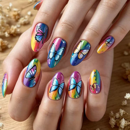Butterfly-Inspired Vibrant Nail Art Acalora