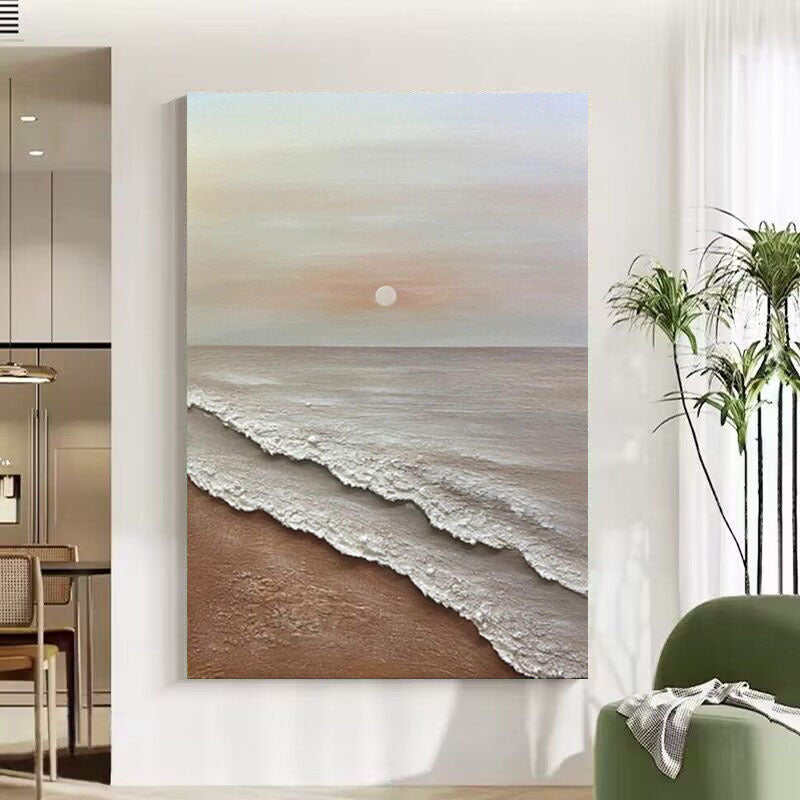 Coastal Seascape Textured Canvas Wall Art