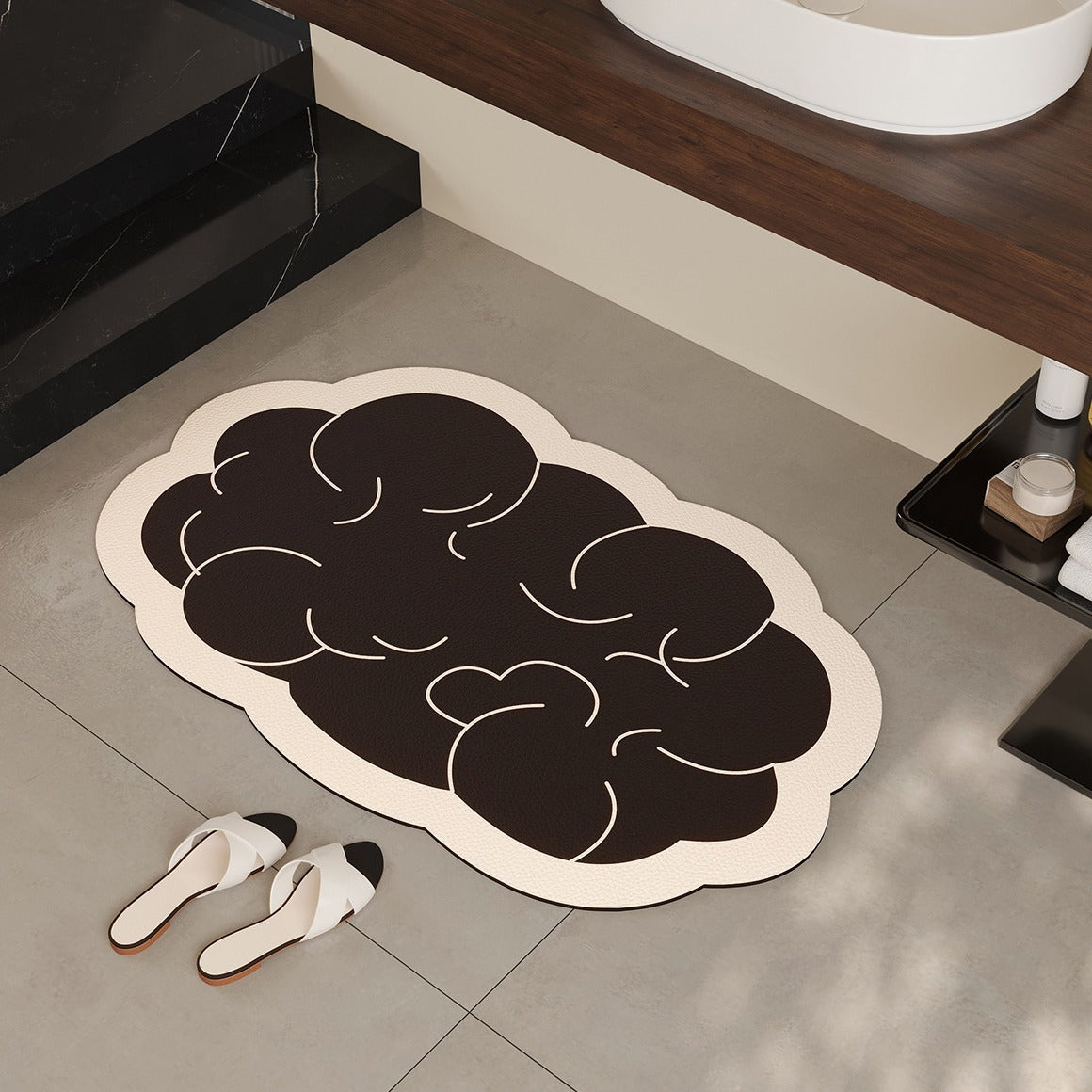 Cloud-Shaped Soft Bath Mat