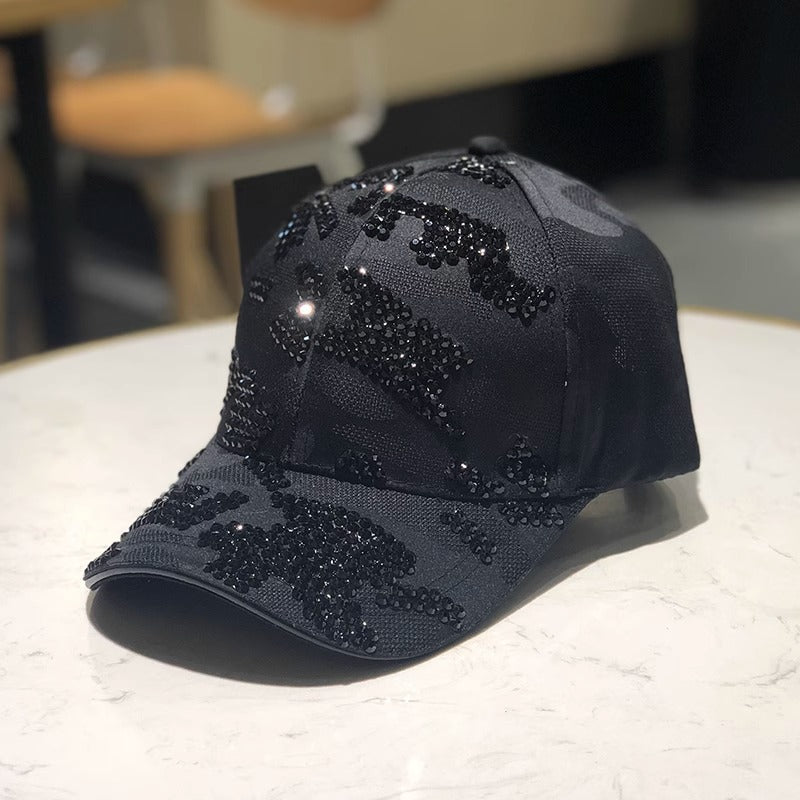 Women's Embellished Sequin Baseball Cap Bowlift