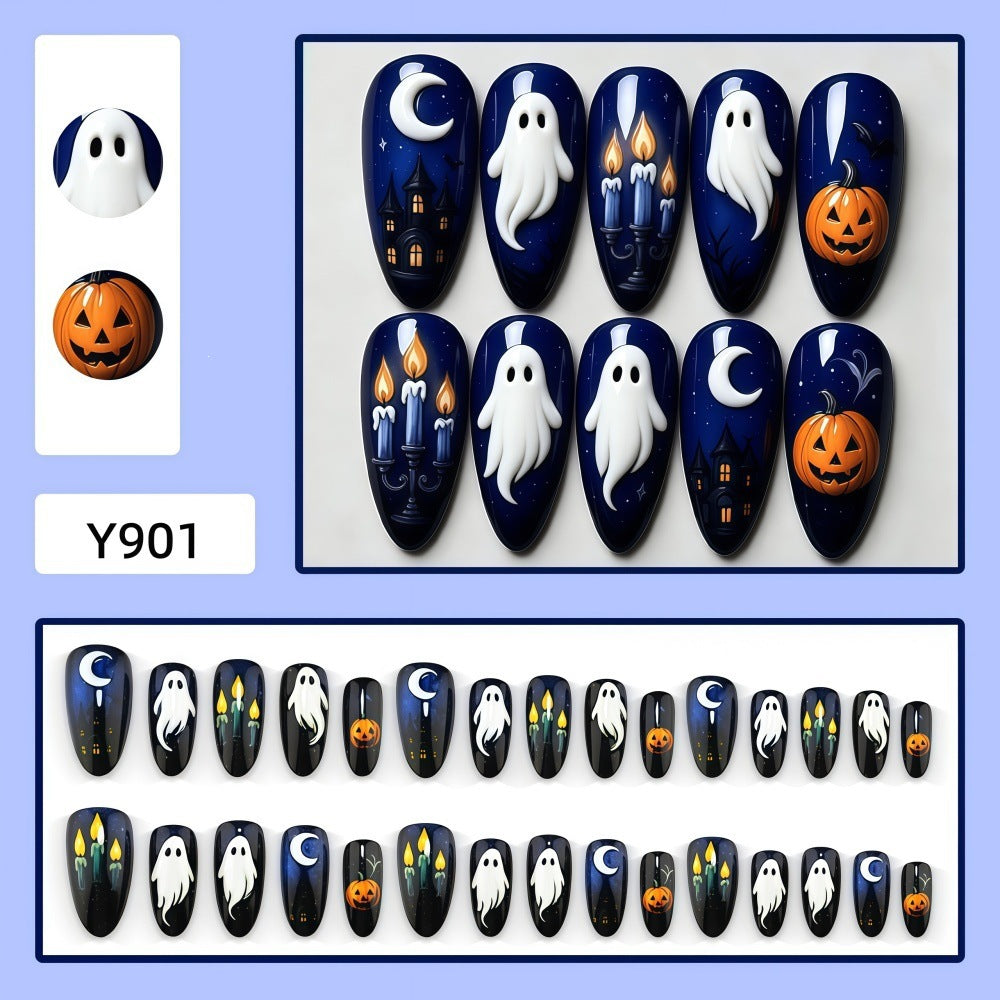 Artificial nails in festive Halloween design Acalora