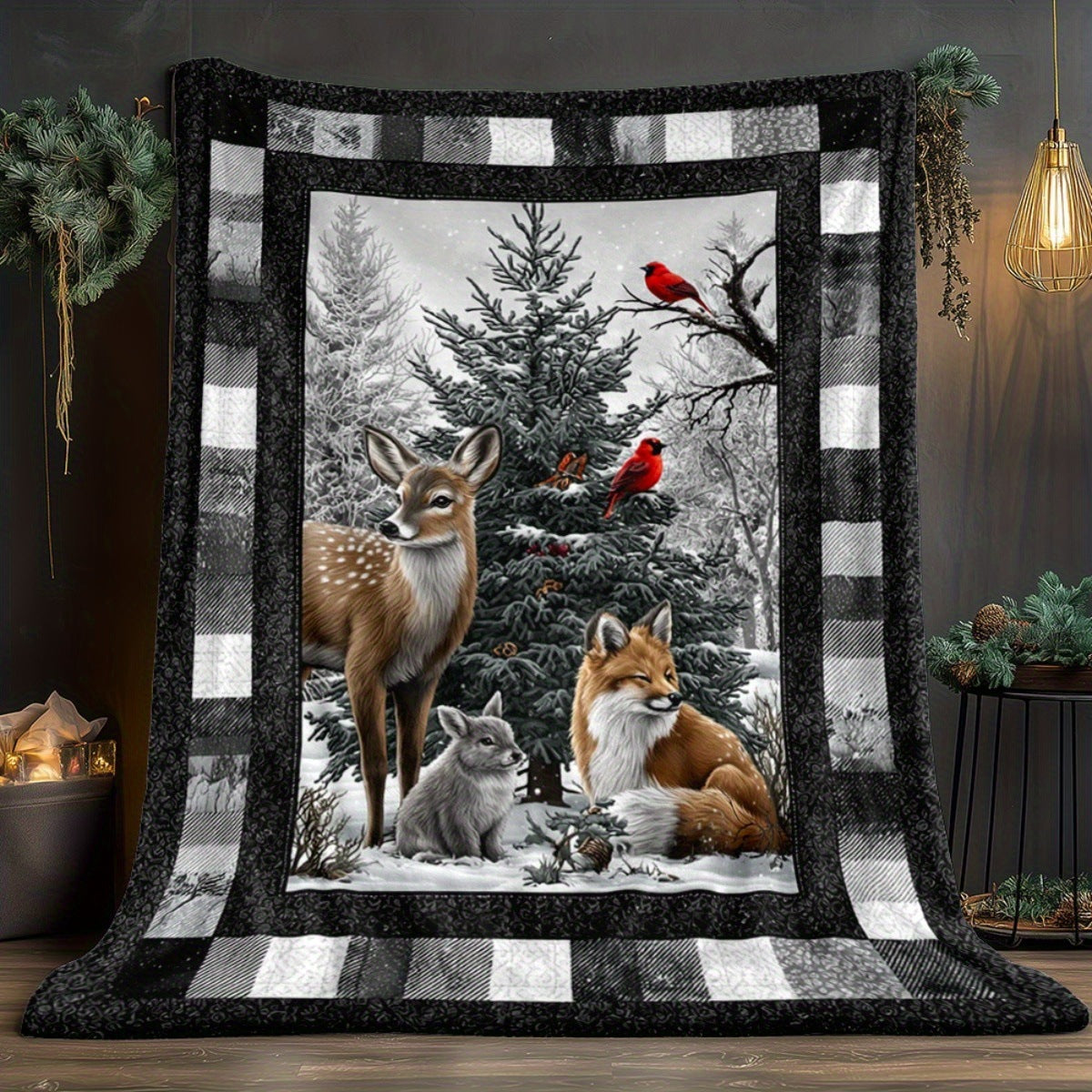 Soft Cartoon Dachshund-Themed Fleece Blanket