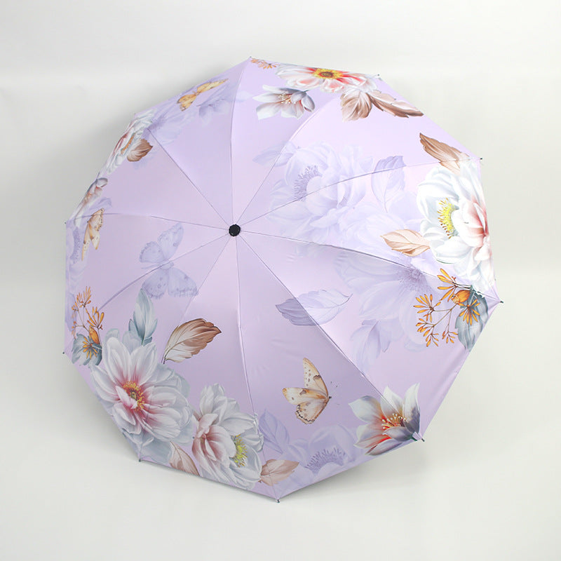 Women's Umbrella with Floral Pattern and UV Protection Skanto