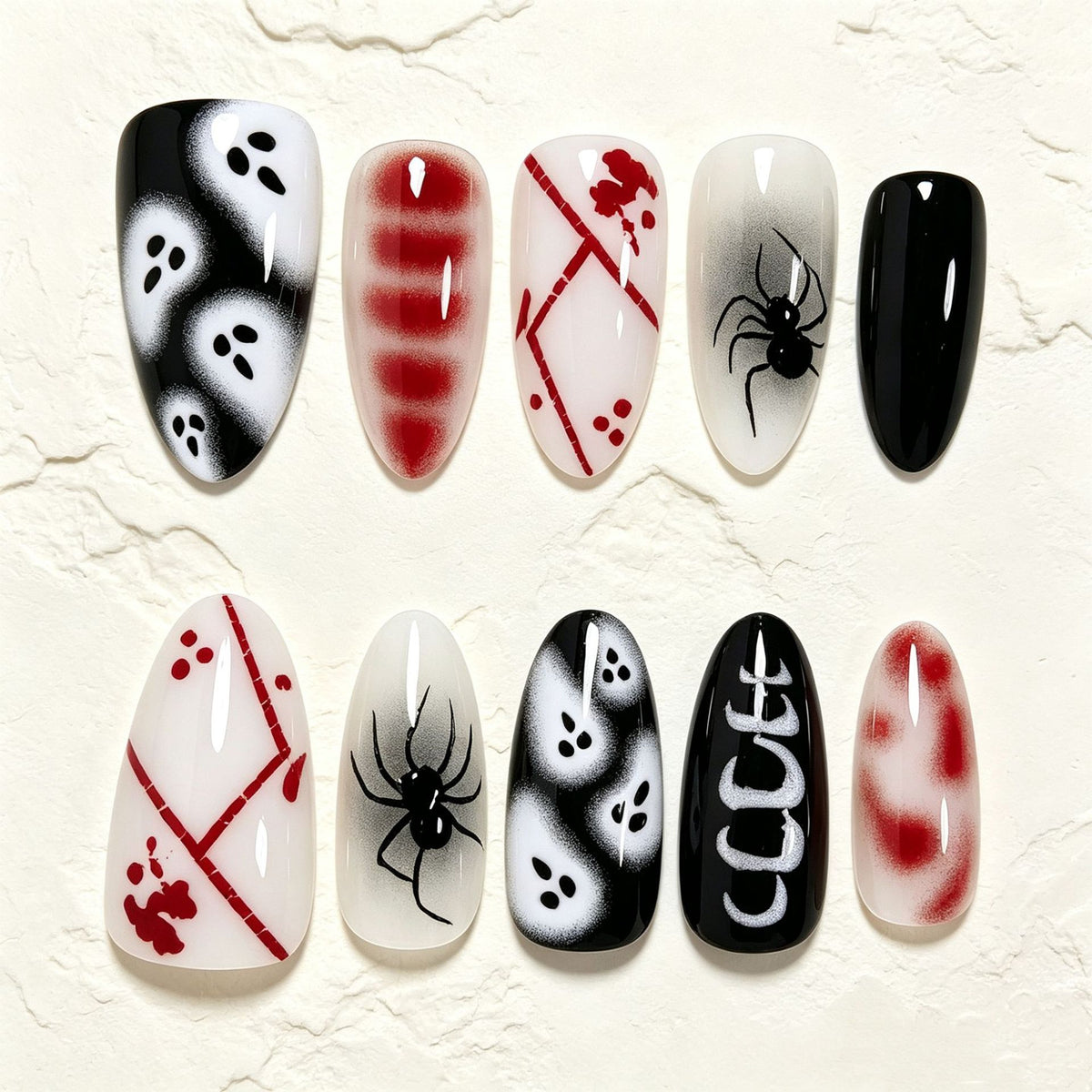 Halloween-Themed Artistic Press-On Nails Acalora