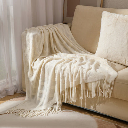 Premium Textured Knit Throw Blanket