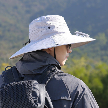 wide-brimmed outdoor sun hat with UV protection, breathable mesh, and adjustable chin strap Bowlift