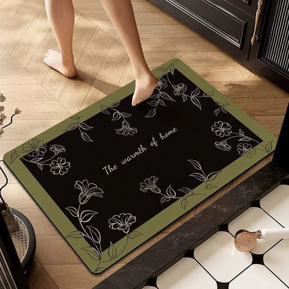 Luxurious Floral Memory Foam Bath Mat