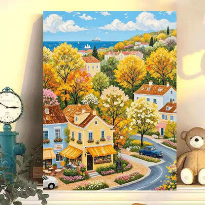 Scenic Autumn Landscape Canvas Art Print