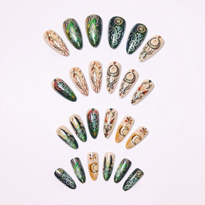Artistic Celestial-Themed Nail Art Acalora