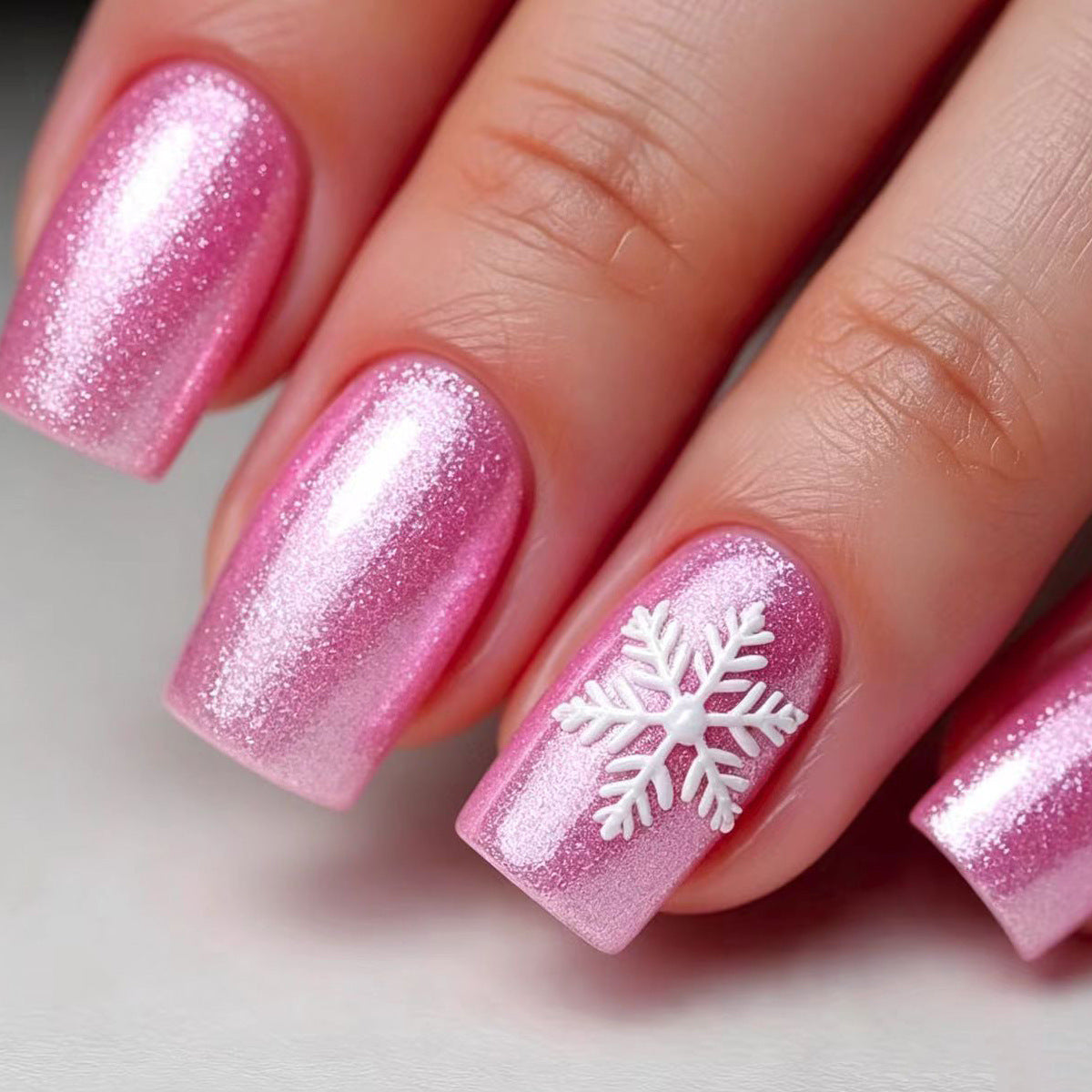 Snowflake Design Acrylic Nail Art Acalora
